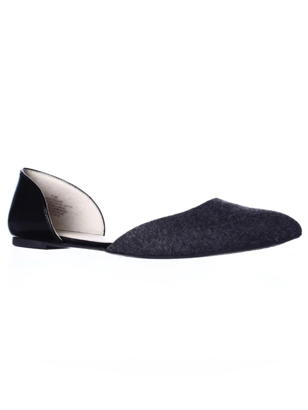 Nine West Women's Charcoal Starship Pointed D'Orsay Flats